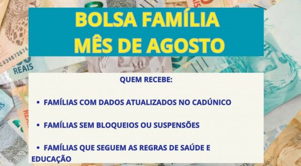 Imagem lista quem tem direito ao pagamento do mês de agosto