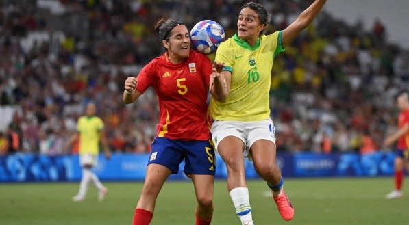Imagem do jogo entre Brasil x Espanha no futebol feminino nas Olimpíadas 2024