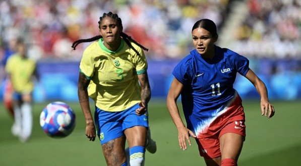Imagem da final do futebol feminino nas Olimpíadas 2024 entre Brasil x Estados Unidos