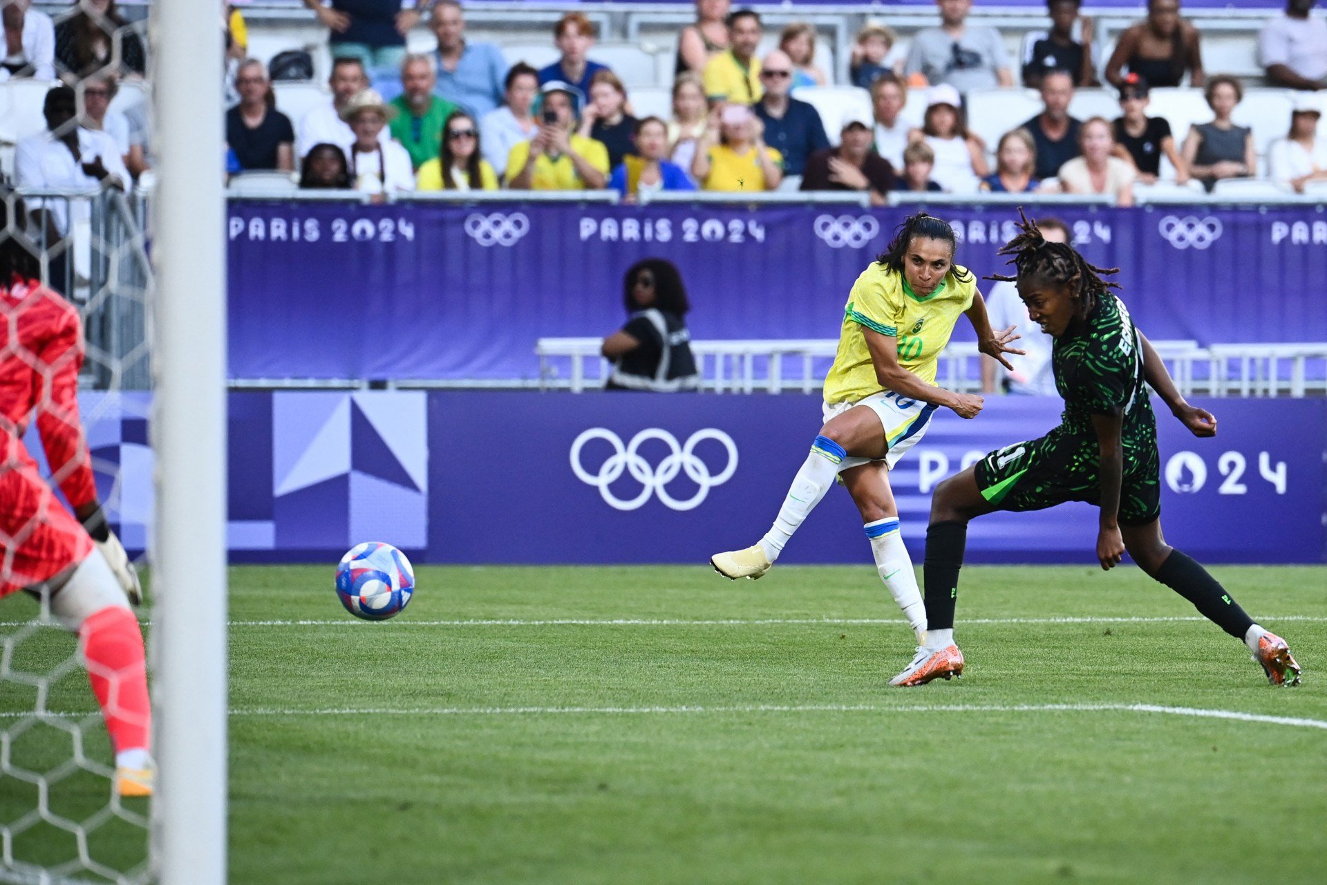 Imagem de Marta em ação nos Jogos Olímpicos de Paris 2024