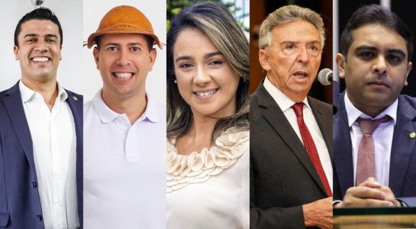 Em sequência, Rodrigo Pinheiro (PSDB), Armandinho (SD), Michelle Santos (PSOL), José Queiroz (PDT) e Fernando Rodolfo (PL), candidatos à prefeitura de Caruaru