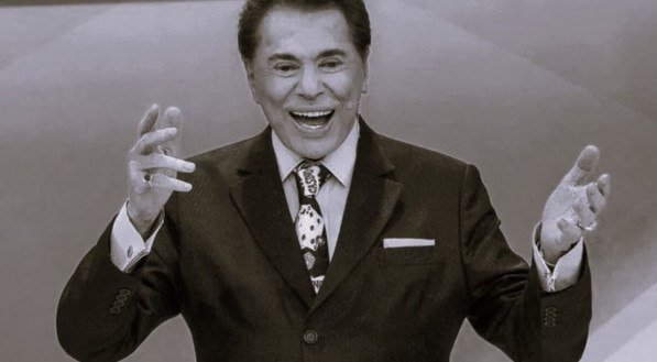 Imagem em preto e branco de Silvio Santos