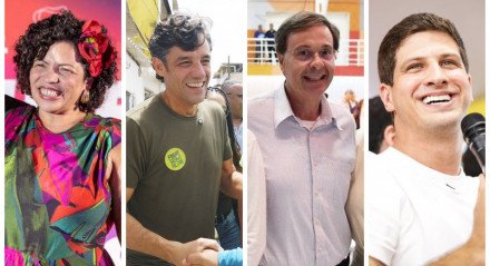 Mosaico com candidatos à prefeitura do Recife