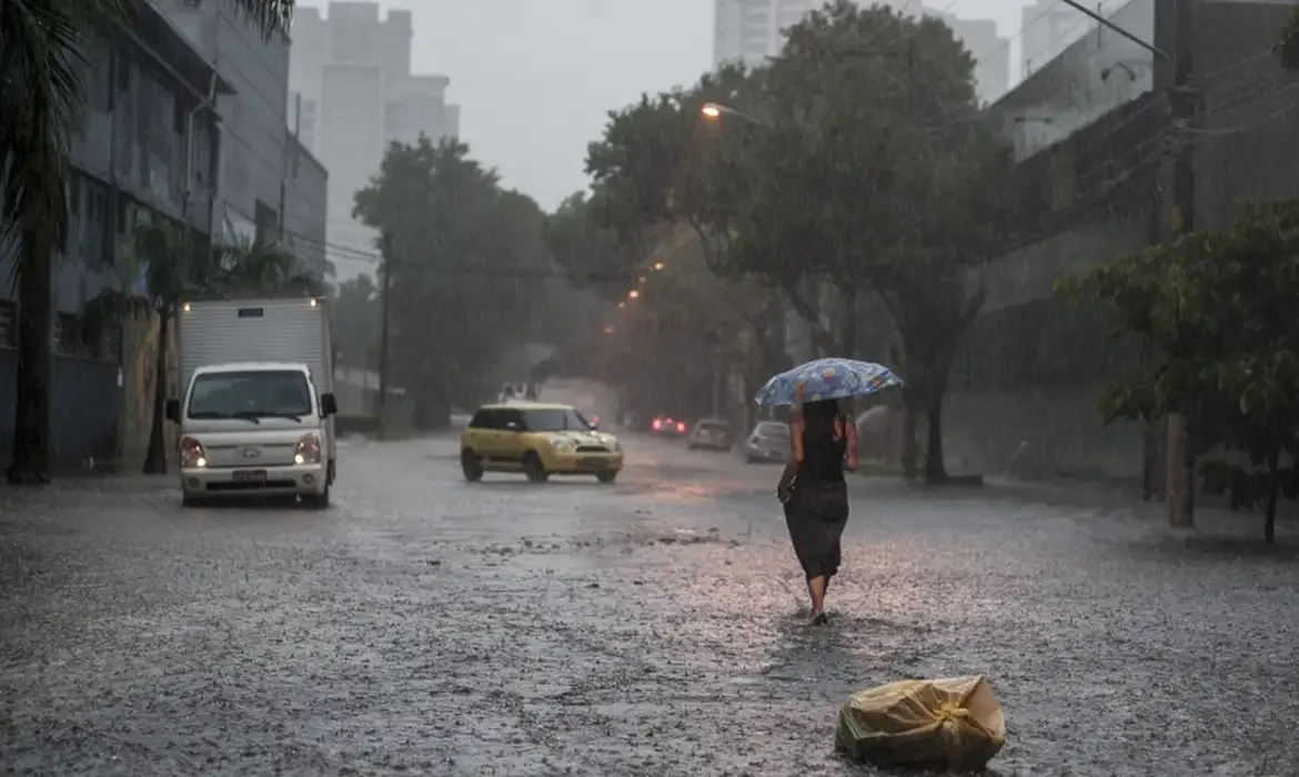 Chuva no interior de São Paulo.