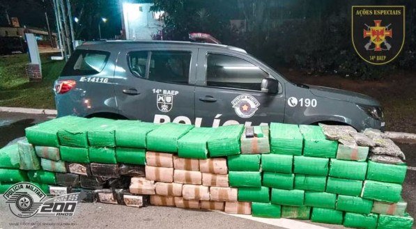 Imagem da droga que foi apreendida