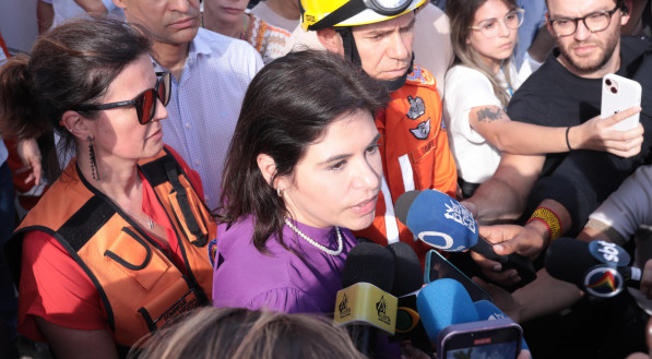 Coletiva da vice governadora Priscila Krause para a imprensa sobre a queda do teto do Santuário do Morro da Conceição.
