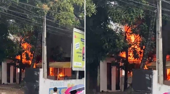 Um restaurante pegou fogo nas graças