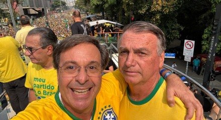 Gilson Machado e Jair Bolsonaro em ato na Paulista