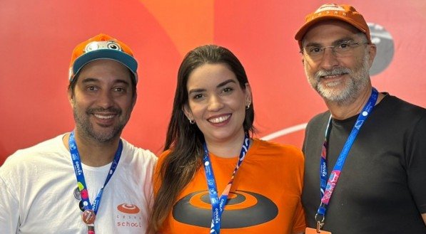 Henrique Foresti, Larissa Lins e Eduardo Peixoto, na Campus Party Nordeste