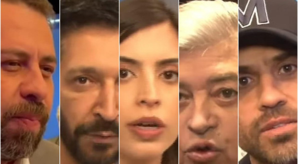 Candidatos a prefeitura de São Paulo, Guilherme Boulos, Ricardo Nunes, Tabata Amaral, Datena e Pablo Marçal.