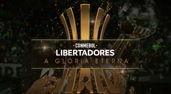 Imagem com o nome da Libertadores e a representação da taça