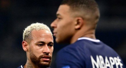 Neymar e Mbappé na época que jogavam no PSG