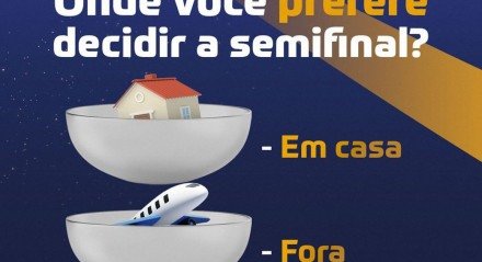 Imagem pergunta se é melhor decidir como mandante ou visitante