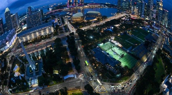 Imagem do circuito de Marina Bay, sede do GP de Singapura