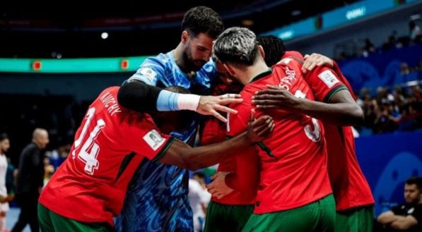 Imagem dos jogadores da seleção portuguesa de futsal