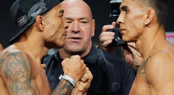 José Aldo e Bautista durante a encarada