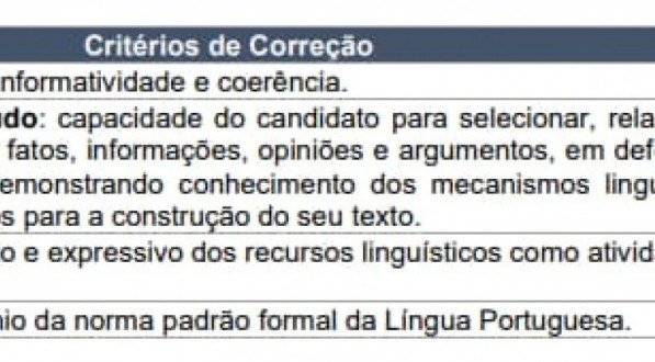 Imagem do edital do concurso dos correios