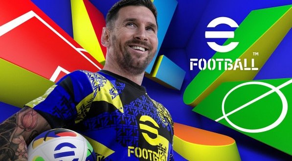 Capa do novo eFootball, com Messi como garoto-propaganda