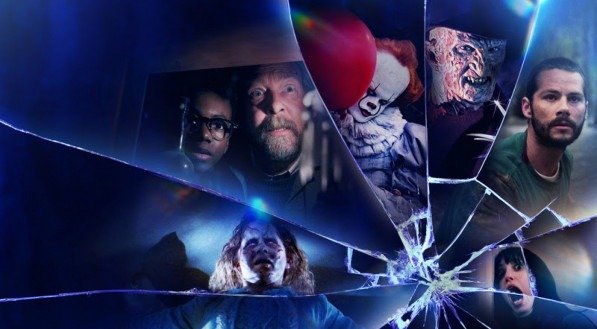 Imagem de uma montagem com filmes de terror