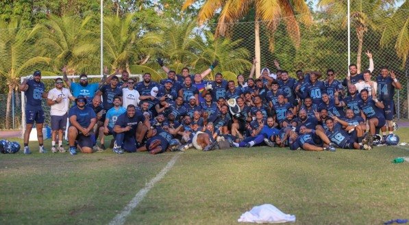 Elenco do Recife Mariners, campeão da Conferência Nordeste da Liga Brasileira de Futebol Americano (BFA)