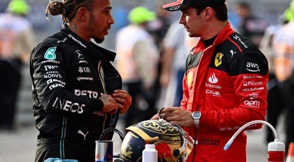 Imagem de Lewis Hamilton e Charles Leclerc