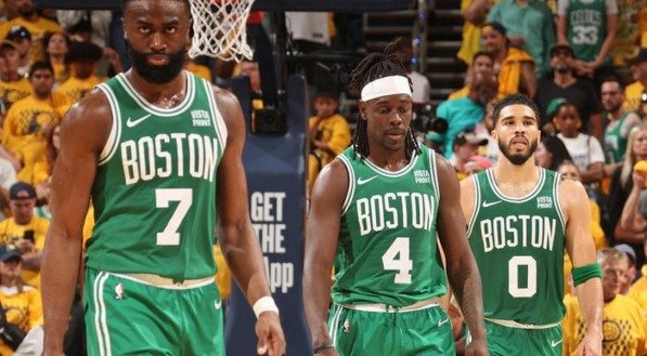 Imagem da equipe do Boston Celtics na temporada 2023-24