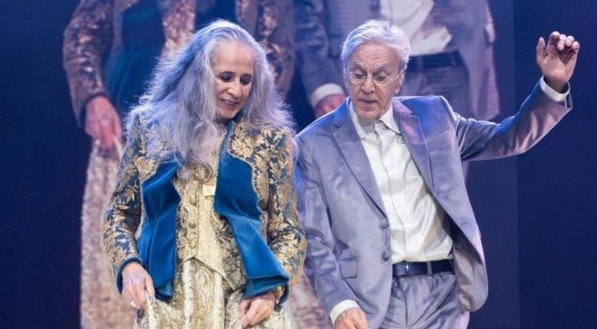 Maria Bethânia e Caetano Veloso no show de estreia, no Rio de Janeiro