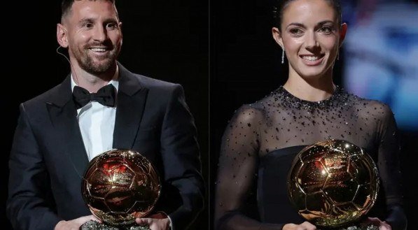 Lionel Messi e Aitana Bonmatí, os 2 últimos campeões da Bola de Ouro