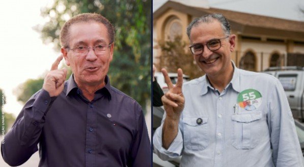 Imagem dos candidatos a prefeitura de Canoas, Jairo Jorge do PSD e Airton Souza do PL, que disputaram o segundo turno da cidade no dia 27 de outubro