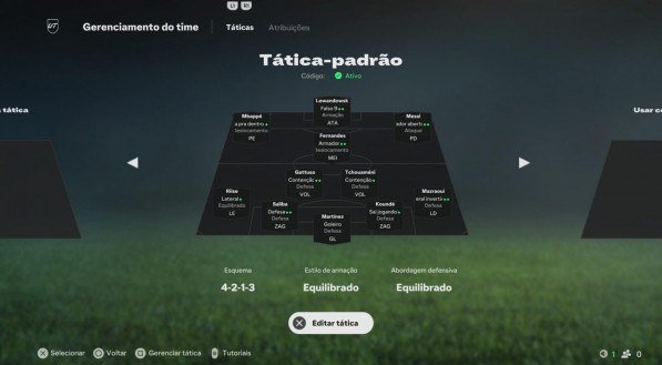 Print de tática no jogo EA FC 25