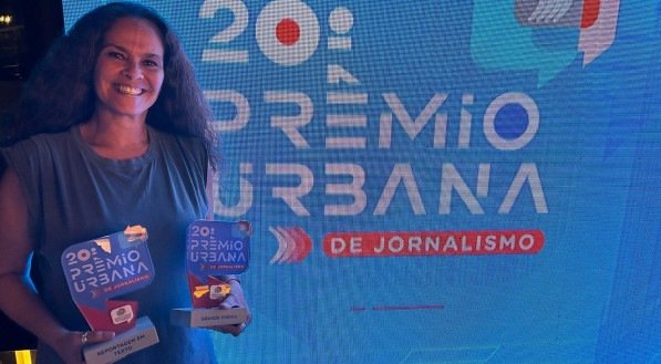 Roberta Soares, colunista de Mobilidade do JC, vencedora do Prêmio Urbana de Jornalismo