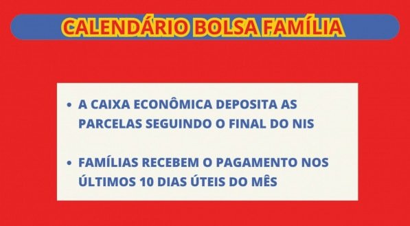 Imagem com detalhes do repasse do Programa Bolsa Família (PBF)