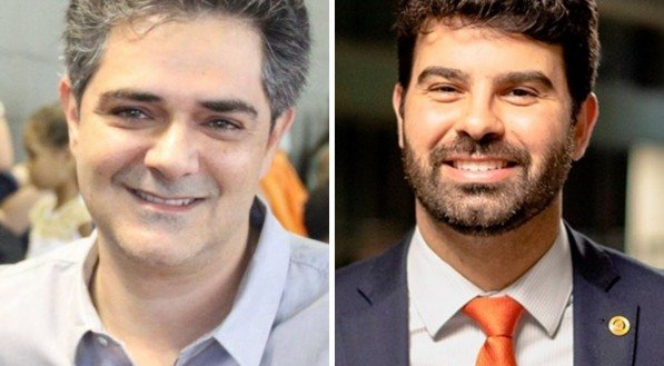 Imagem dividida entre os dois candidatos a prefeito de Taubaté