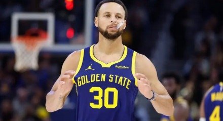 Imagem de Stephen Curry, jogador do Golden State Warriors
