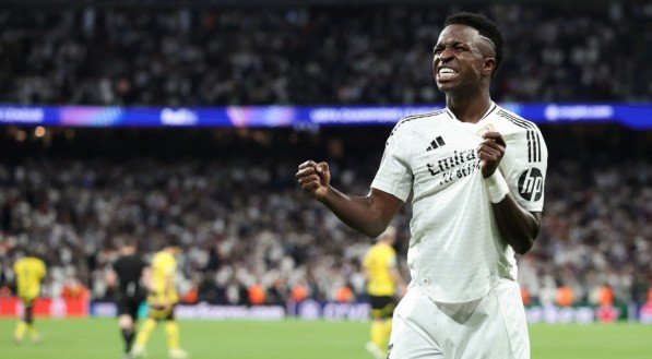 Vinicius Júnior celebra gol pelo Real Madrid