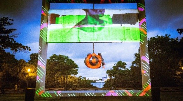 Urbe-se, edicação 2019, Monumento Tortura Nunca Mais, arte em video mapping