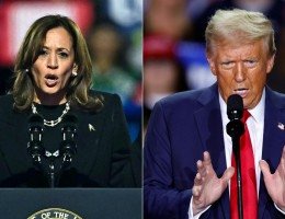 Imagem de Kamala Harris e Donald Trump, candidatos à presidência dos Estados Unidos