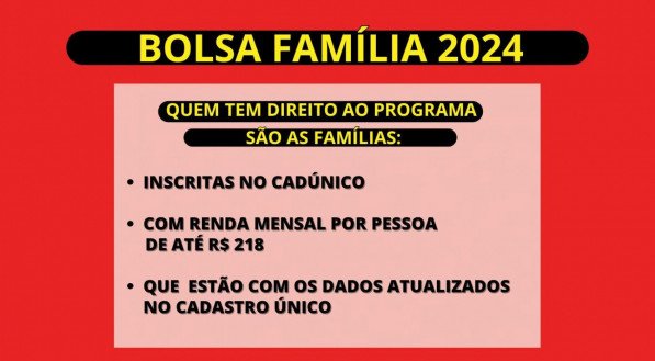 Imagem detalha o pagamento do benefício social às famílias brasileiras em estado de vulnerabilidade