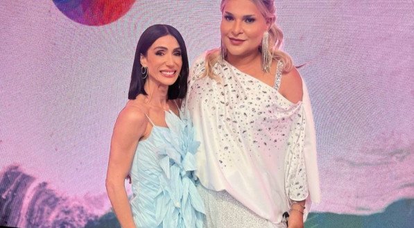 Michelle barros, apresentadora do SBT, ao lado de Jurema Fox, apresentadora da TV Jornal