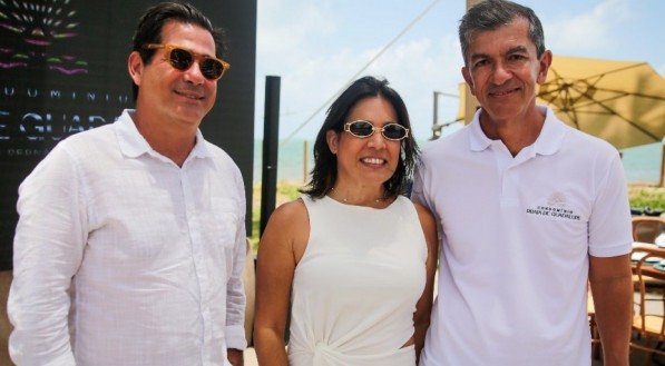 Marcelo Souza Leão, Patrícia Chalaça e Francisco Bacelar, na apresentação do Condomínio Praia de Guadalupe