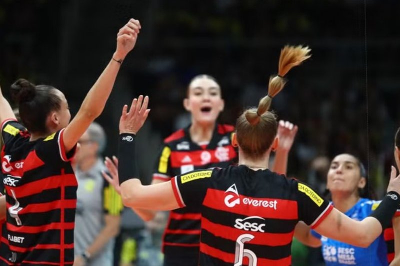 Imagem das jogadoras do Sesc RJ Flamengo na Superliga