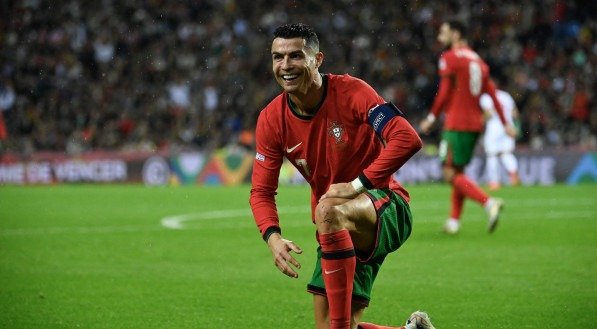 Imagem de Cristiano Ronaldo no jogo entre Portugal x Polônia