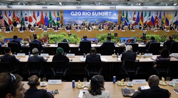 Imagem de cupula do G20 que acontece no Rio de Janeiro e que tem seu inicio marcado por turbulencias globais