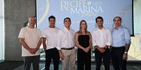 Imagem de Dadai, Henrique Figueira, Gustavo Alves, Tatiana Menezes, Paulo Menezes Filho e Romero Maranhão representantes do Complexo Porto Novo Recife, durante lançamento do Revéillon Volare
