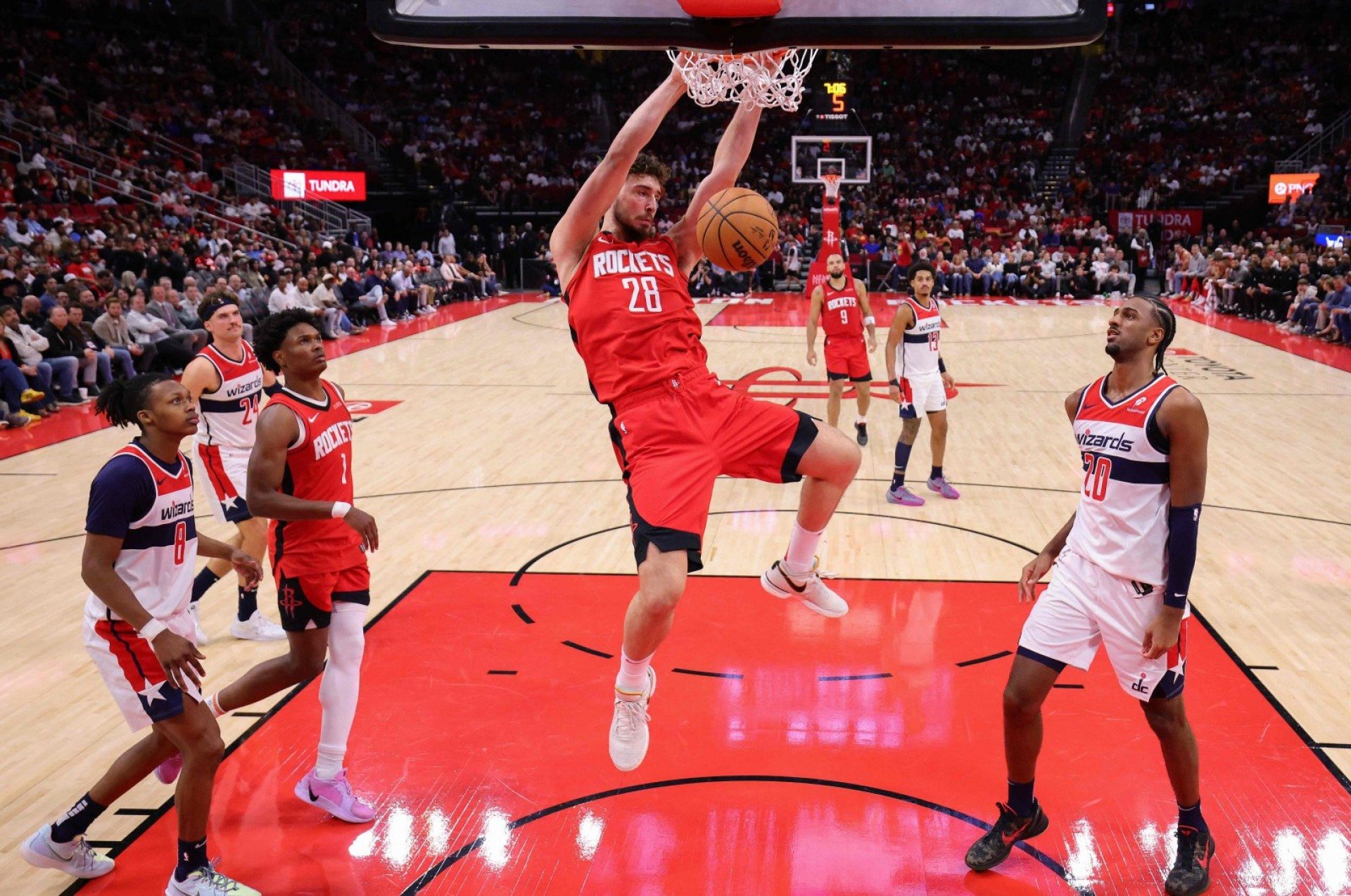 Imagem de Alperen Sengun, jogador turco do Houston Rockets, da NBA AFP PHOTO