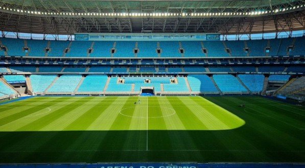 Arena do Grêmio vazia antes do jogo contra o São Paulo