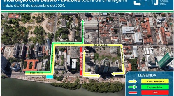 Novo mapa de circulação na Rua da Aurora
