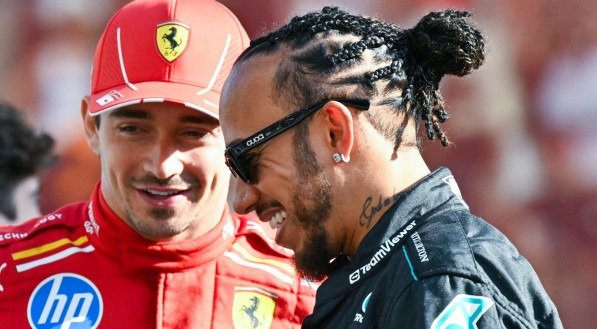 Imagem de Lewis Hamilton e Charles Leclerc
