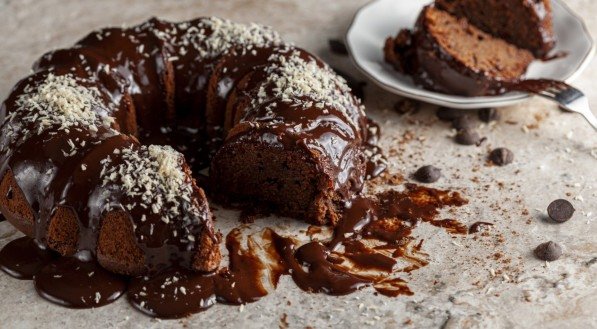 Imagem ilustrativa de um delicioso bolo de chocolate!