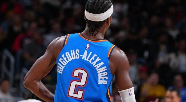 Imagem de Shai Gilgeous-Alexander, jogador do Oklahoma City Thunder, da NBA